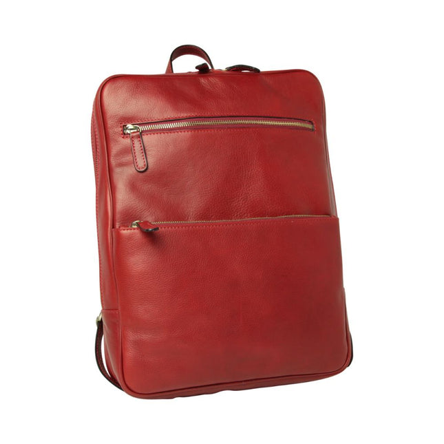 Genua | Compacte Italiaans volnerf leren rugtas met trolley strap