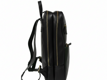Genua | Compacte Italiaans volnerf leren rugtas met trolley strap