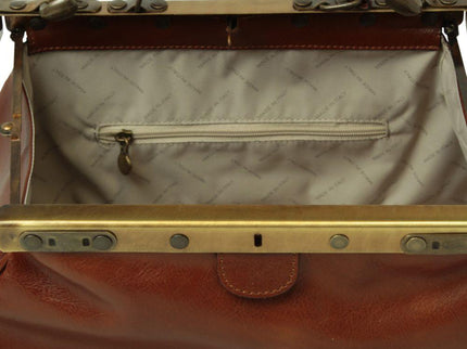Lerentasmetklemsluitingcognacbinnenkant - Richards-Specials-Store.com