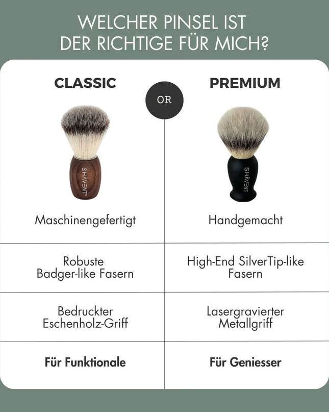 SHAVENT Scheerkwast Classic – dashaar-achtige borstelharen, handvat van esdoornhout, voor een luxueuze scheerervaring - Richards-Specials-Store.com