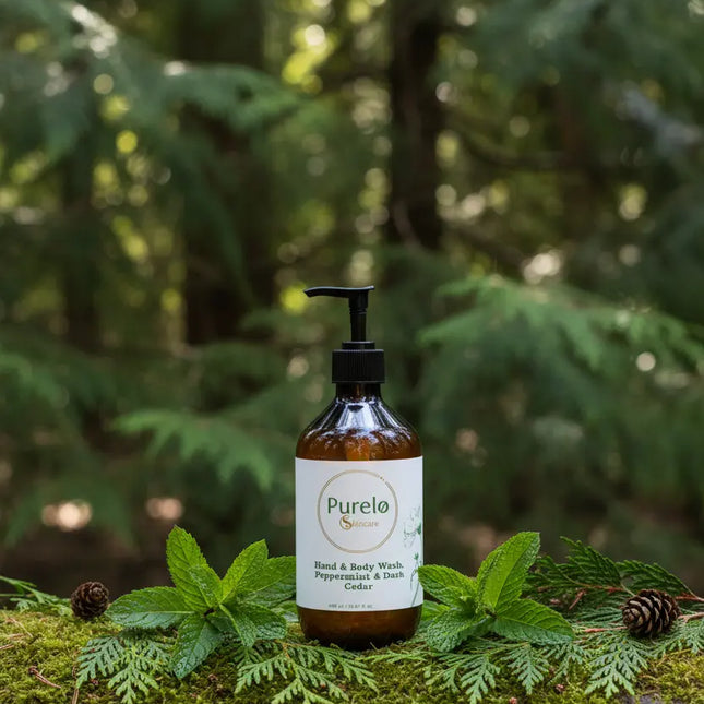 Hand & Body Wash, Peppermint & Dark Cedar | Purelo Skincare