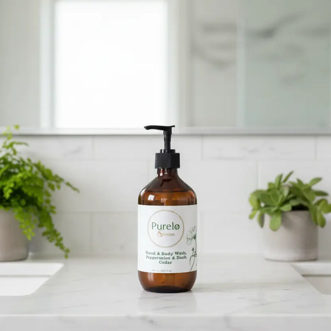 Hand & Body Wash, Peppermint & Dark Cedar | Purelo Skincare