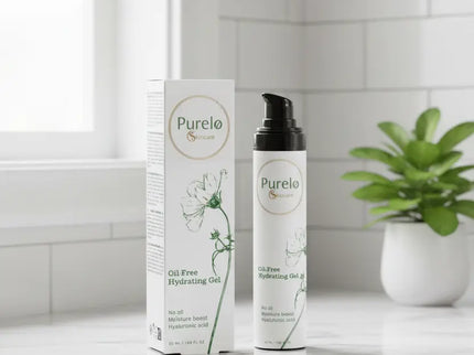 Purelo Oil Free Hydrating Gel in badkamer