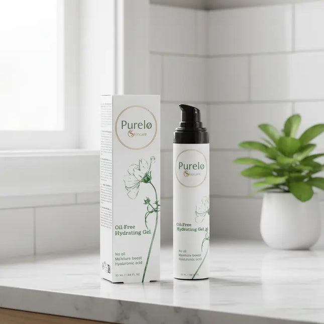 Purelo Oil Free Hydrating Gel in badkamer