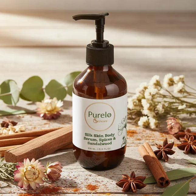 Silk Skin Body Serum, Spices & Sandalwood | Purelo Skincare