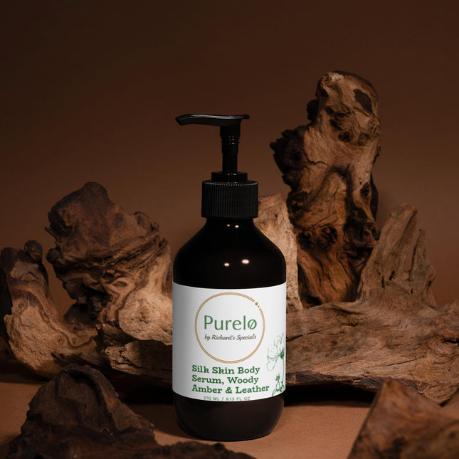 Purelo - Silk Skin Body Serum, Woody Amber & Leather | Richard's Specials