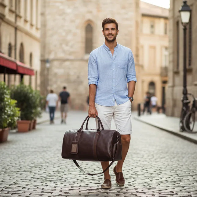 Rafael - Lederen Weekend/sporttas | Richard's Specials - Richards-Specials-Store.com