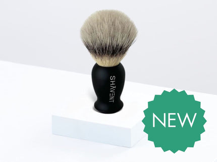 SHAVENT scheerkwast – silvertip-achtig, elegant metalen handvat, handgemaakt