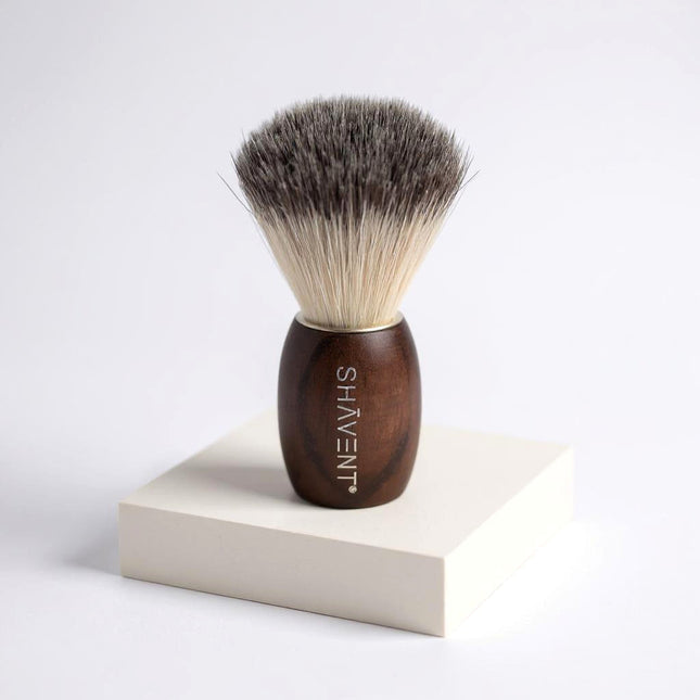 SHAVENT Scheerkwast Classic – dashaar-achtige borstelharen, handvat van esdoornhout, voor een luxueuze scheerervaring