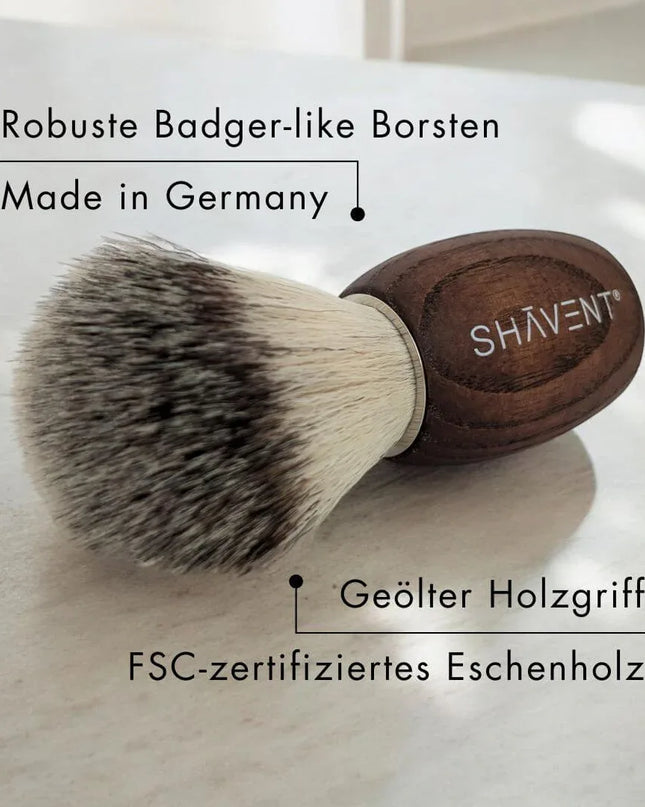 SHAVENT Scheerkwast Classic – dashaar-achtige borstelharen, handvat van esdoornhout, voor een luxueuze scheerervaring - Richards-Specials-Store.com