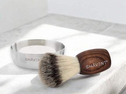 SHAVENT Scheerkwast Classic – dashaar-achtige borstelharen, handvat van esdoornhout, voor een luxueuze scheerervaring
