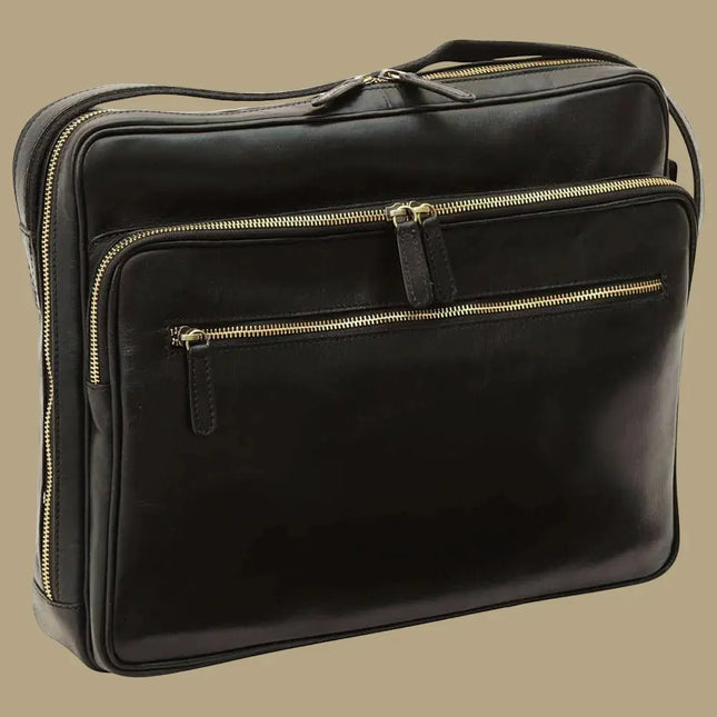 Ricardo | Leren laptoptas met ritssluitingen