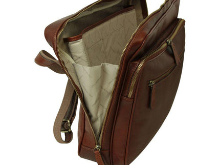 Royalelerenlaptoptascognacbinnenkant - Richards-Specials-Store.com