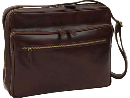 Royalelerenlaptoptasdonkerbruinvoorkant - Richards-Specials-Store.com