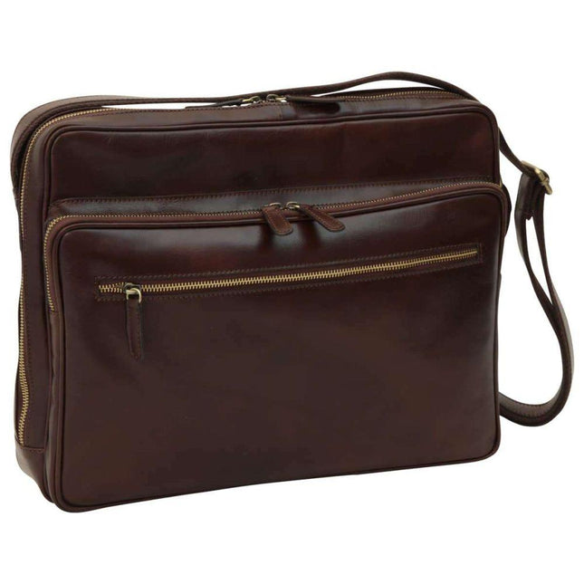 Royalelerenlaptoptasdonkerbruinvoorkant - Richards-Specials-Store.com