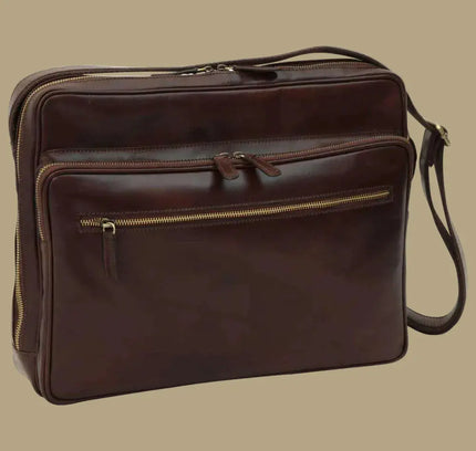 Ricardo | Leren laptoptas met ritssluitingen