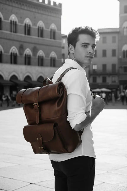 Sienna | Stoere rugzak van Italiaans volnerf leer