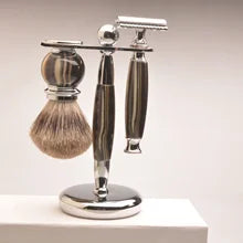 3 Delige scheerset, Safety Razor, Scheerkwast en houder