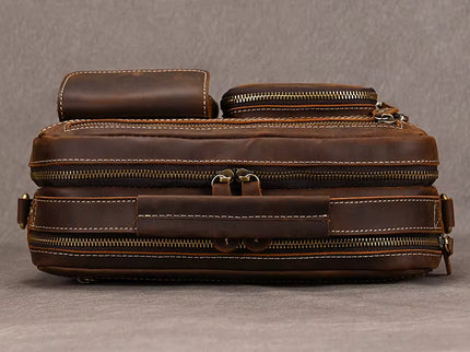 Javier - Duurzame Vintage Rund Lederen Mannen Handtas | Richard's Specials
