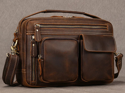 Javier - Duurzame Vintage Rund Lederen Mannen Handtas | Richard's Specials