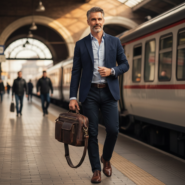 Javier - Duurzame Vintage Rund Lederen Mannen Handtas | Richard's Specials