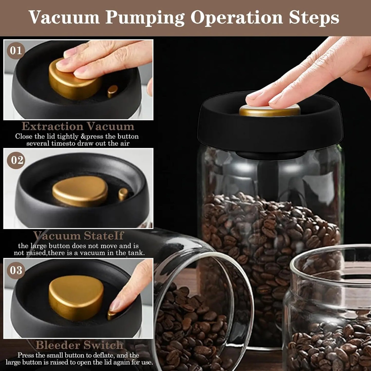 Vacuüm verzegelde pot voor droge opslag in uw keuken.