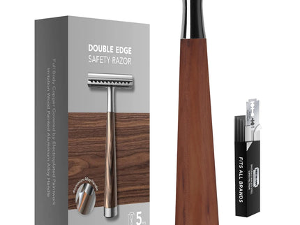 Safety Razor, handvat van imitatiehout en zinklegering