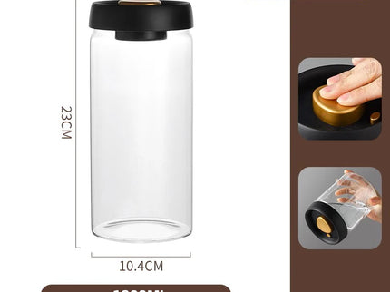 Vacuüm verzegelde pot voor droge opslag in uw keuken.