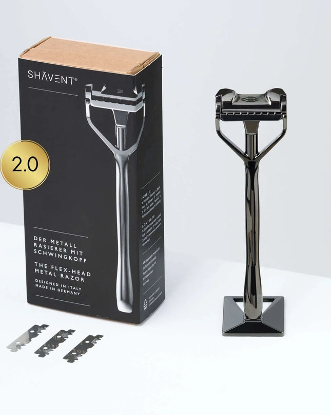 NIEUW: SHAVENT Original 2.0 - Magnetische Kracht - elegant scheerapparaat met kantelkop uit metaal - Richards-Specials-Store.com