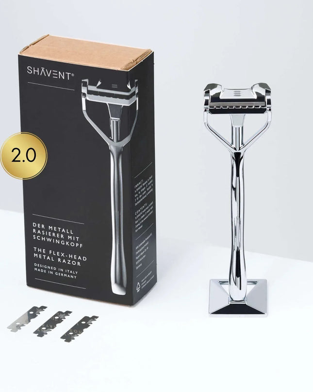 NIEUW: SHAVENT Original 2.0 - Magnetische Kracht - elegant scheerapparaat met kantelkop uit metaal - Richards-Specials-Store.com