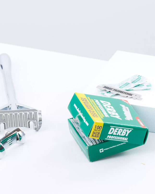 100 hoogwaardige Derby groene scheermesjes – Professionele Single Edge halve mesjes - Richards-Specials-Store.com