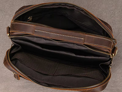 Javier - Duurzame Vintage Rund Lederen Mannen Handtas | Richard's Specials