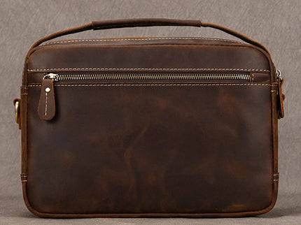 Javier - Duurzame Vintage Rund Lederen Mannen Handtas | Richard's Specials