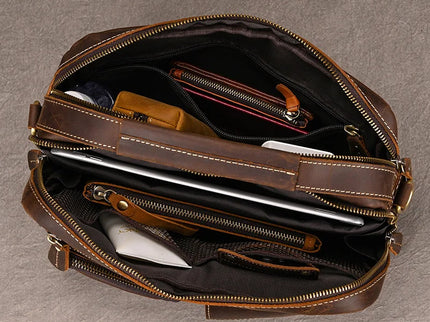 Javier - Duurzame Vintage Rund Lederen Mannen Handtas | Richard's Specials