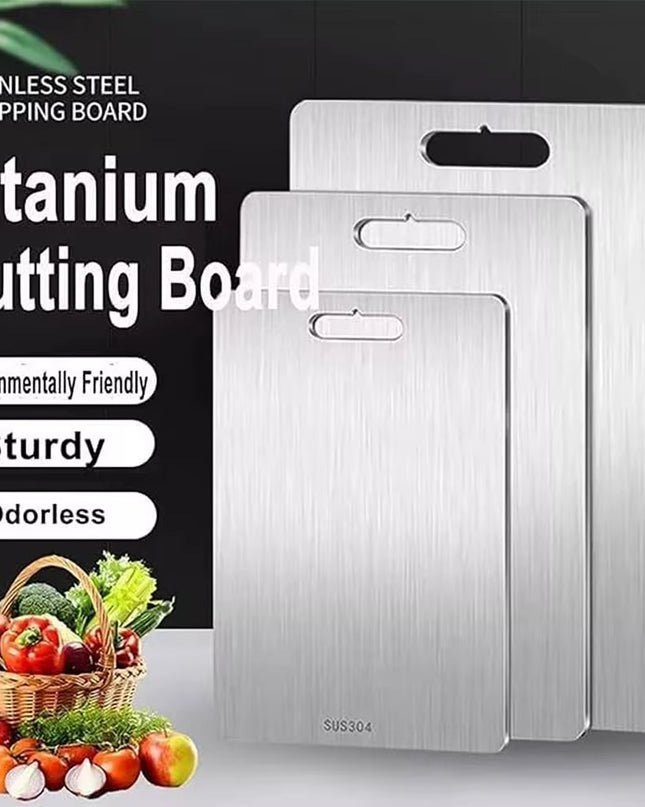 Titanium snijplanken dubbelzijdig 304 RVS staal - Richards-Specials-Store.com