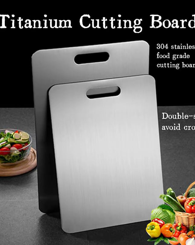 Titanium snijplanken dubbelzijdig 304 RVS staal - Richards-Specials-Store.com
