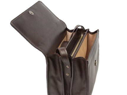 Schoudertasvanvolnerfkalfsleer-donkerbruinbinnenkant - Richards-Specials-Store.com