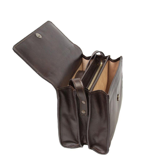 Schoudertasvanvolnerfkalfsleer-donkerbruinbinnenkant - Richards-Specials-Store.com