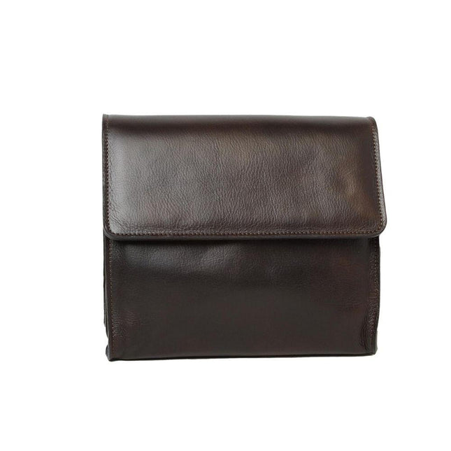 Schoudertasvanvolnerfkalfsleer-donkerbruinvoorkant3 - Richards-Specials-Store.com