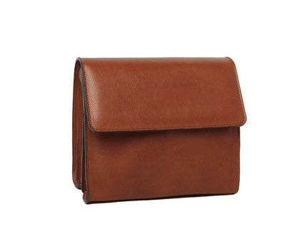 Schoudertasvanvolnerfkalfsleer-teakvoorkant2 - Richards-Specials-Store.com