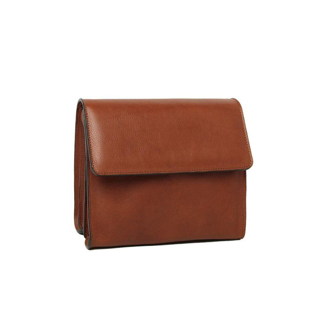 Schoudertasvanvolnerfkalfsleer-teakvoorkant2 - Richards-Specials-Store.com