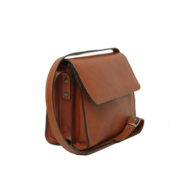 Schoudertasvanvolnerfkalfsleer-teakzijkant2 - Richards-Specials-Store.com