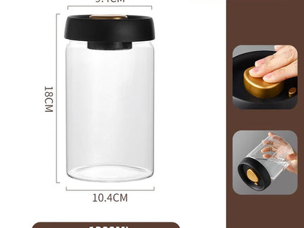 Vacuüm verzegelde pot voor droge opslag in uw keuken.