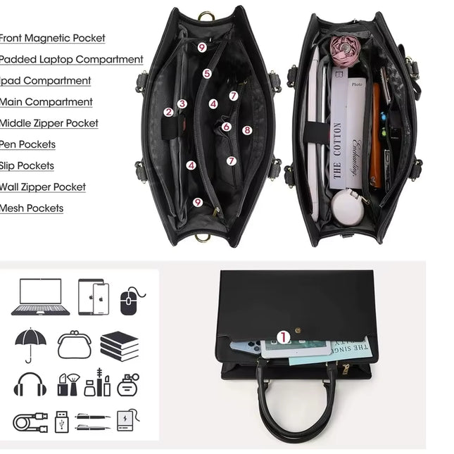 Esmeralda - Luxe Laptop Handtas voor Vrouwen | Richard's Specials - Richards-Specials-Store.com