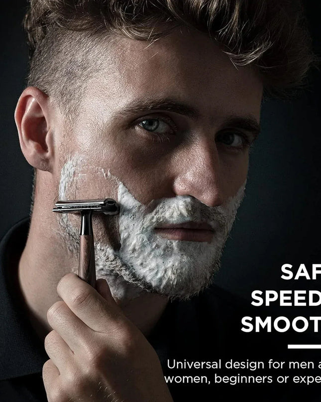 Safety Razor, handvat van imitatiehout en zinklegering - Richards-Specials-Store.com