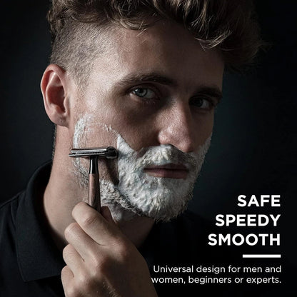 Safety Razor, handvat van imitatiehout en zinklegering