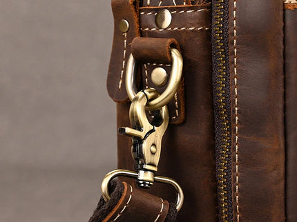 Javier - Duurzame Vintage Rund Lederen Mannen Handtas | Richard's Specials