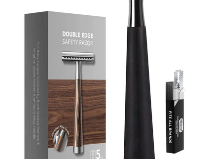 Safety Razor, handvat van imitatiehout en zinklegering