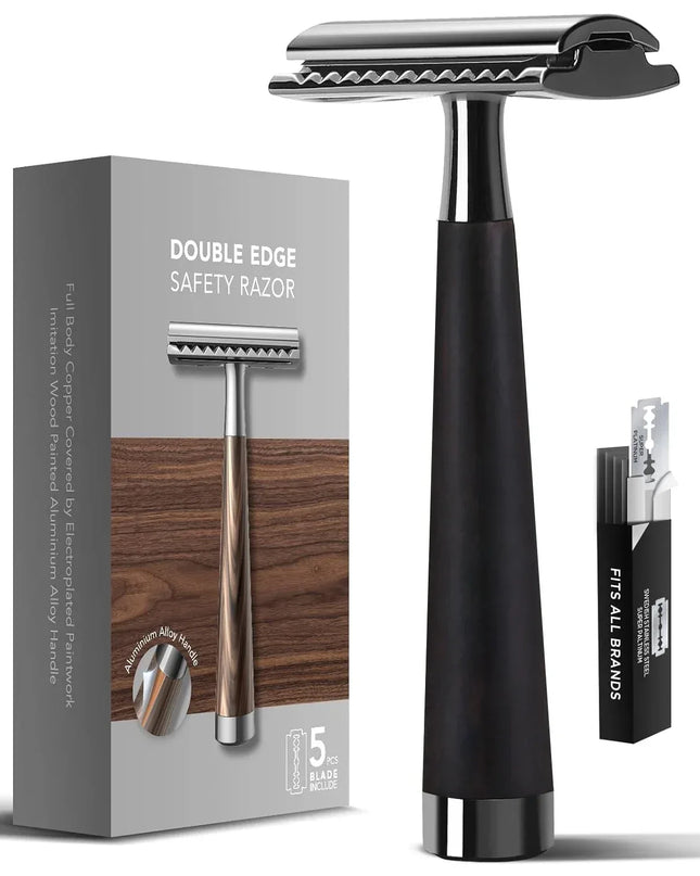 Safety Razor, handvat van imitatiehout en zinklegering - Richards-Specials-Store.com