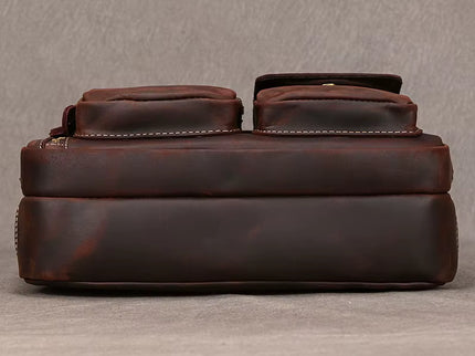 Javier - Duurzame Vintage Rund Lederen Mannen Handtas | Richard's Specials